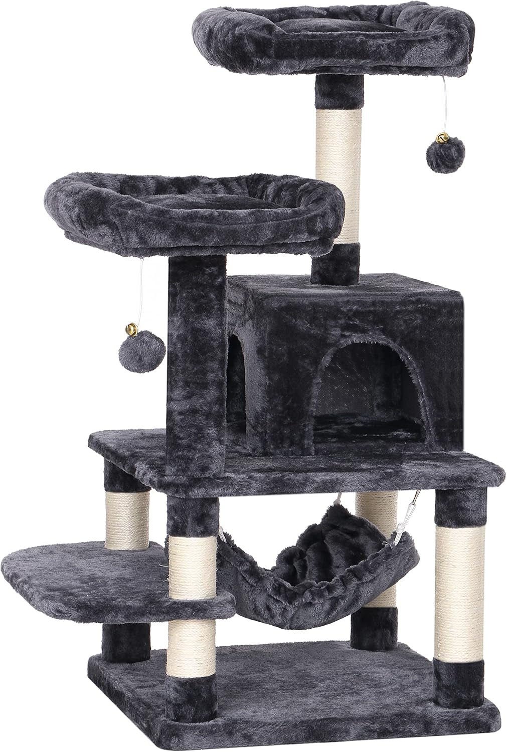 Cat Tree Cat Tower with Scratching Post Top Plush Perch Multi-Level Cat Condo Jumping Platform Kitten Activity Center for Indoor Cats MMJ53H