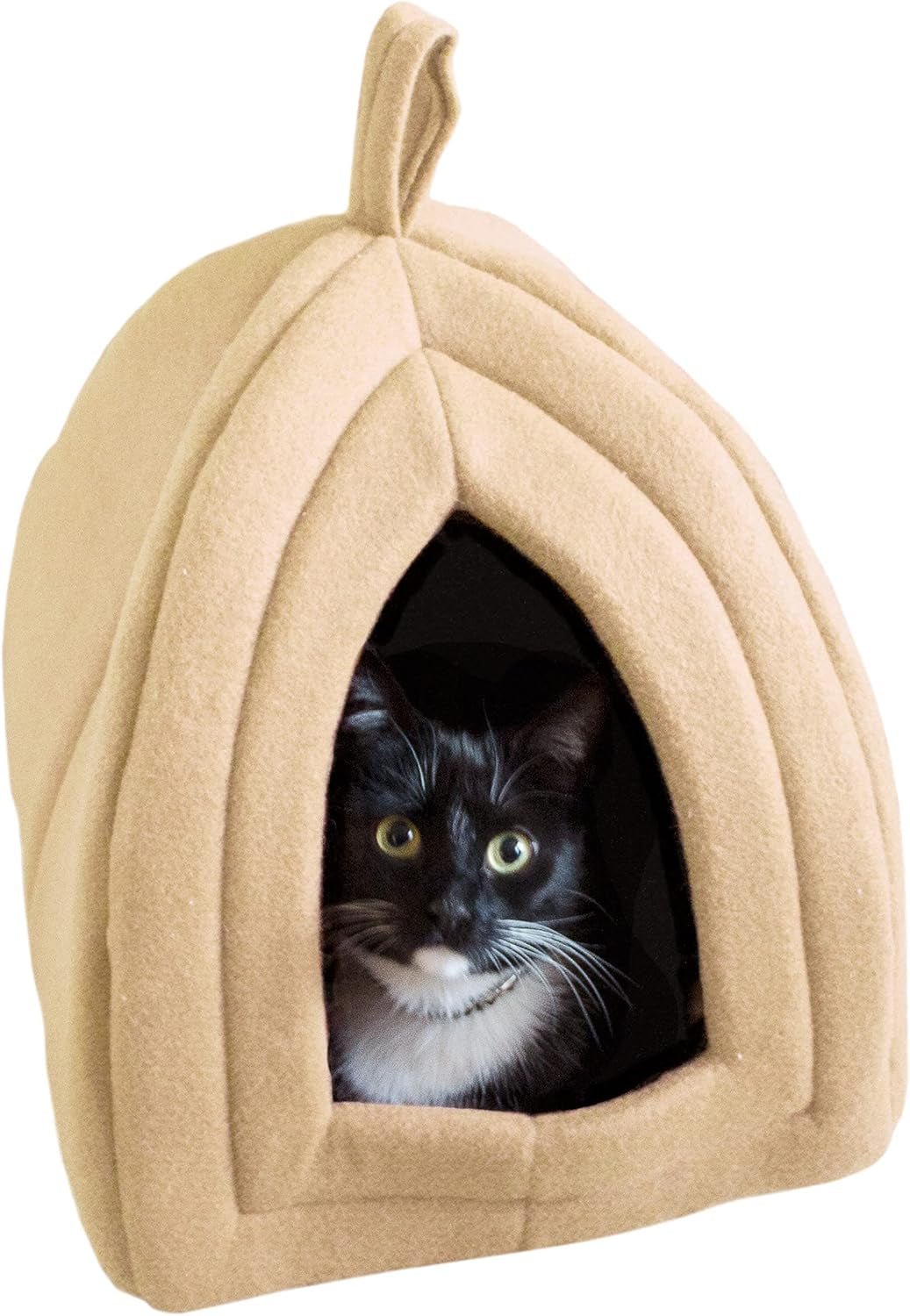 Cat House - Indoor Bed with Removable Foam Cushion - Pet Tent for Puppies, Rabbits, Guinea Pigs, Hedgehogs, and Other Small Animals by  (Tan)