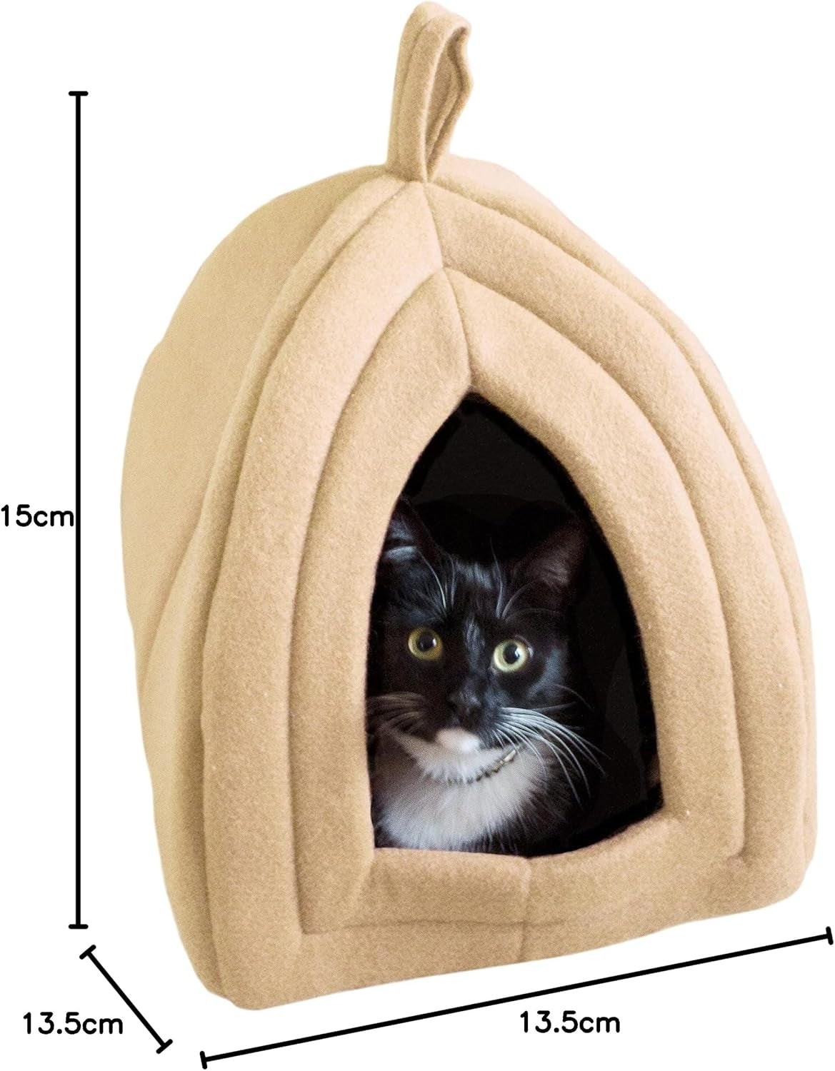 Cat House - Indoor Bed with Removable Foam Cushion - Pet Tent for Puppies, Rabbits, Guinea Pigs, Hedgehogs, and Other Small Animals by  (Tan)
